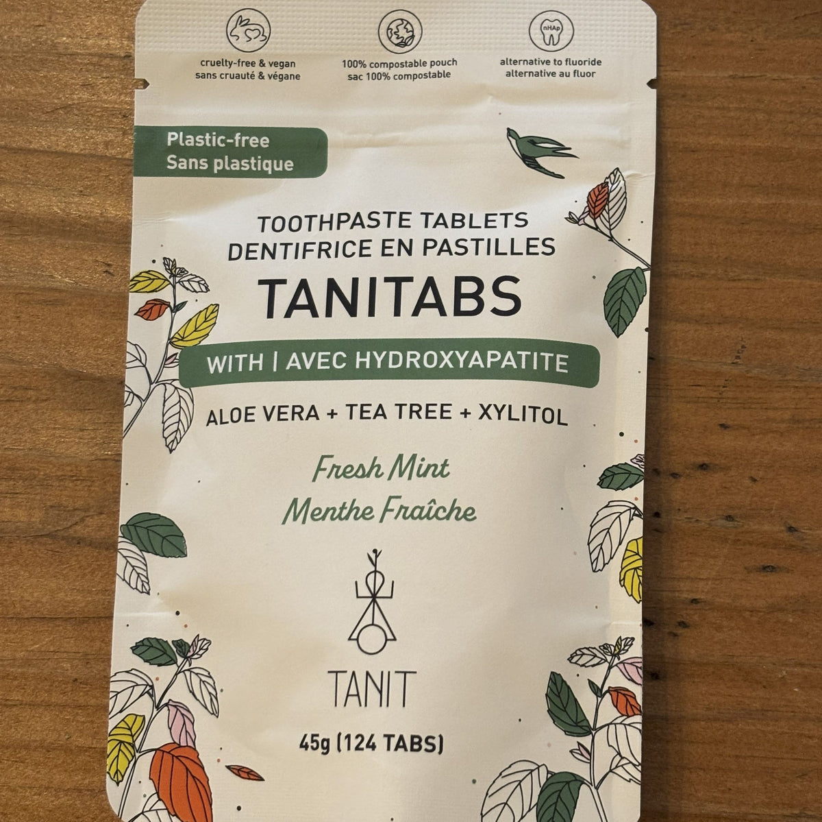plastic free packaging for large refill of mint toothpaste tablets