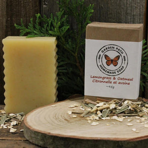 Lemongrass & Oatmeal Bar Soap | 100% Natural Exfoliating Soap with Essential Oil - Garden Path Homemade Soap