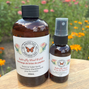 Butterfly Wind -spray and refill bottle | Room & Toilet Spray - Garden Path Homemade Soap
