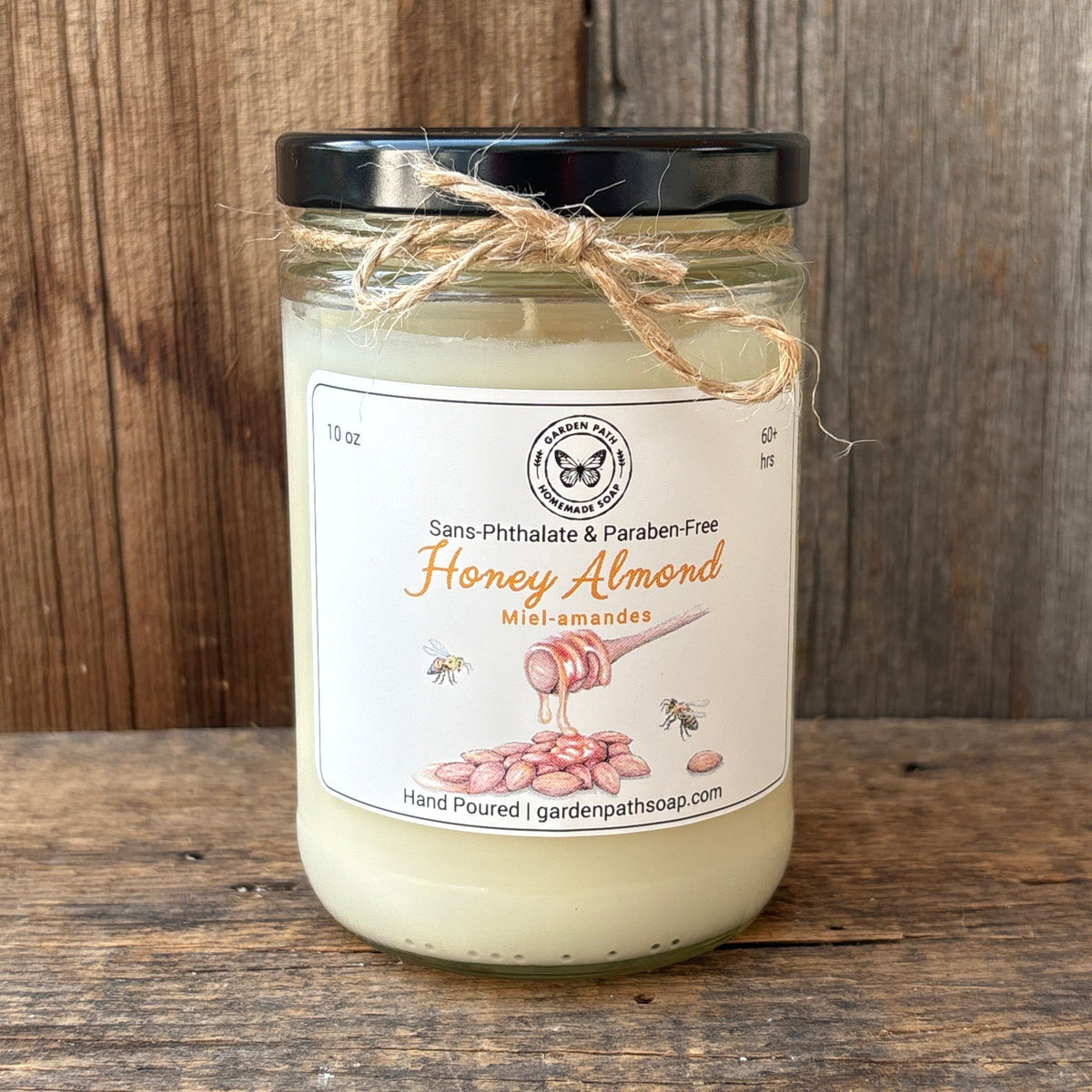 Large Honey Almond Soy Wax Candles - Garden Path Homemade Soap