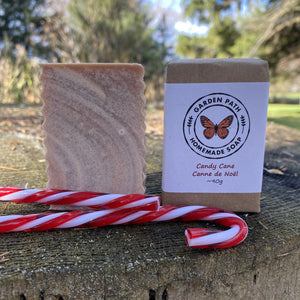 Candy Cane Bar Soap(limited time) | Lightly Scented Holiday Favourite - Garden Path Homemade Soap