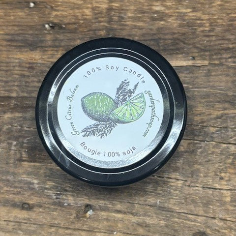 Green Citrus Balsam small soy candle