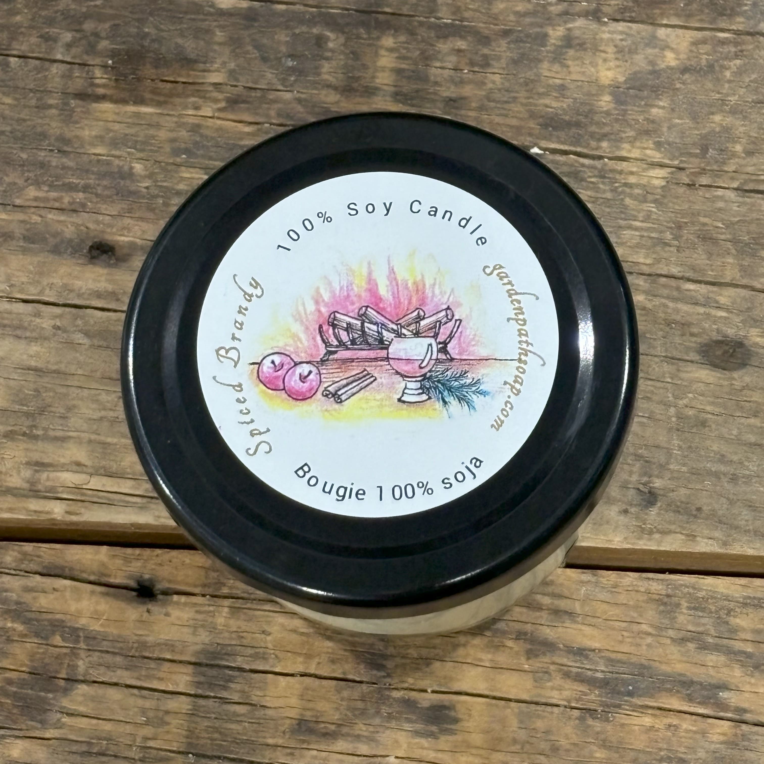 Spiced Brandy Soy Candle (small) - Garden Path Homemade Soap