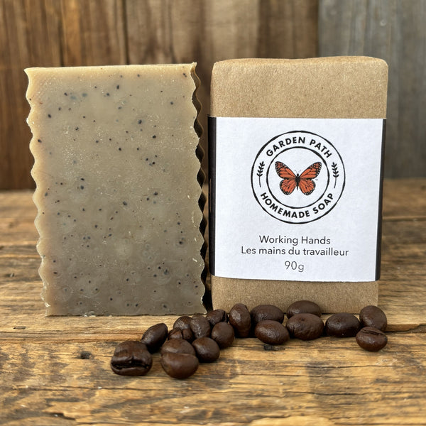 Working Hands Bar Soap | 100% Natural Exfoliating Soap to Remove Odour and Stains - Garden Path Homemade Soap