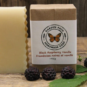 Black Raspberry Vanilla Bar Soap | Lightly Scented with Black Raspberry Fragrance - Garden Path Homemade Soap