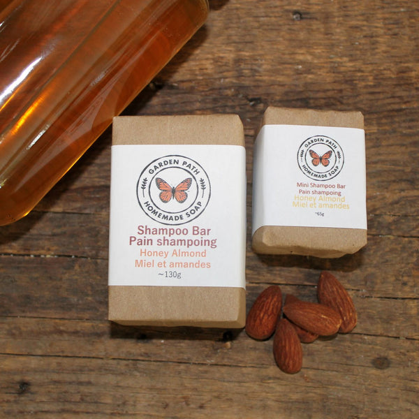 Honey Almond Shampoo Bar | Lightly Scented Honey Almond Fragrance | Made with Beer - Garden Path Homemade Soap