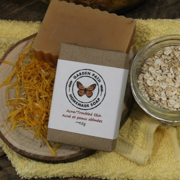 Acne Bar Soap | 100% Natural Exfoliating Soap with Essential Oils - Garden Path Homemade Soap