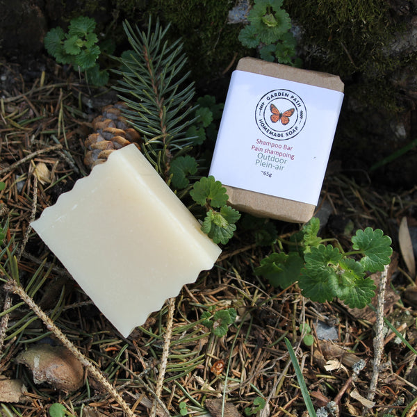 outdoor mini shampoo bar for gardeners and campers