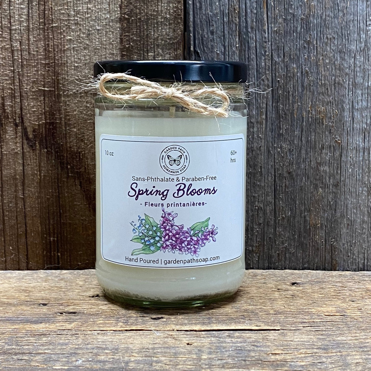 Large Spring Blooms Soy Wax Candle - Garden Path Homemade Soap
