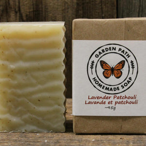 Lavender Patchouli Bar Soap | 100% Natural Essential Oils and Lavender Buds - Garden Path Homemade Soap