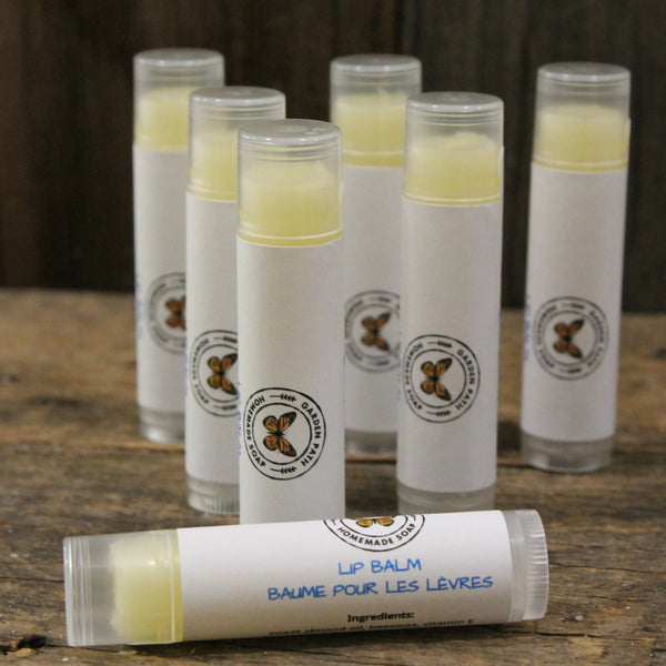 Regular Lip Balm | 100% Natural Ingredients | Unscented - Garden Path Homemade Soap