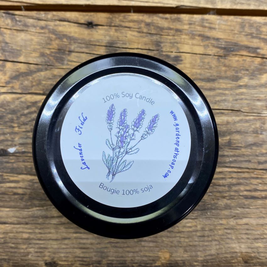 Lavender Fields Soy Candle (small) - Garden Path Homemade Soap